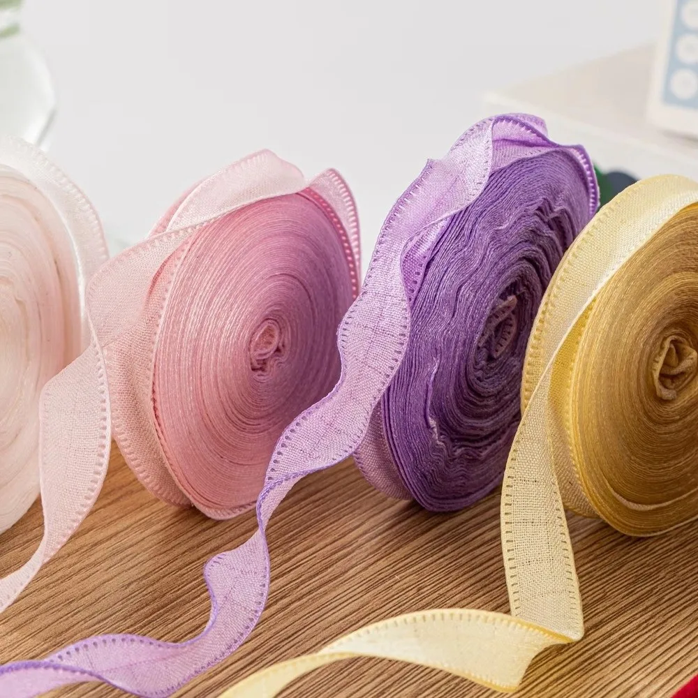 1Roll New 10 Yards Wrinkle Ribbons 1CM DIY Craft Gift Box Wrapping Ribbons Gift Wrapping Bouquets Flower Envelopes Ribbons