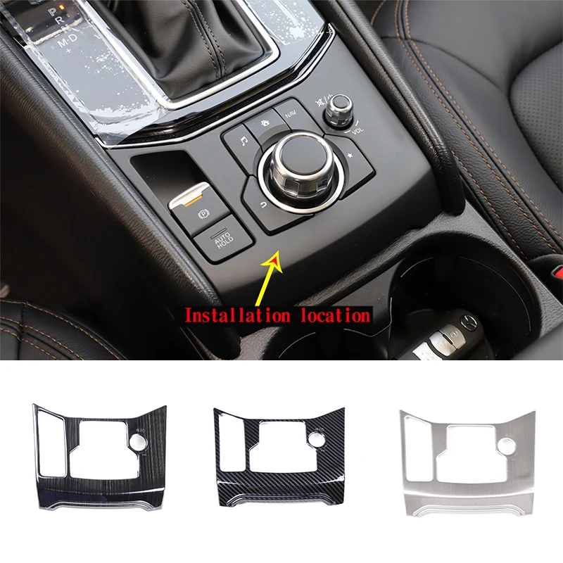 

Stainless Silver Brushed 3 Style for Mazda CX-5 2017-2022 Central Control Gear Shift Frame Multimedia Panel Sticker Accessories