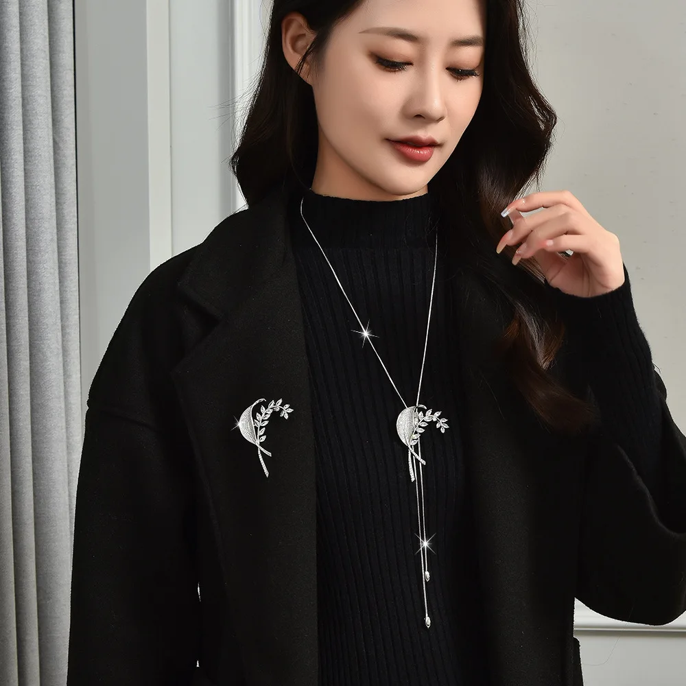 Новая цепочка для свитера, модный и универсальный аксессуар для одежды, длинное ожерелье для женщин.