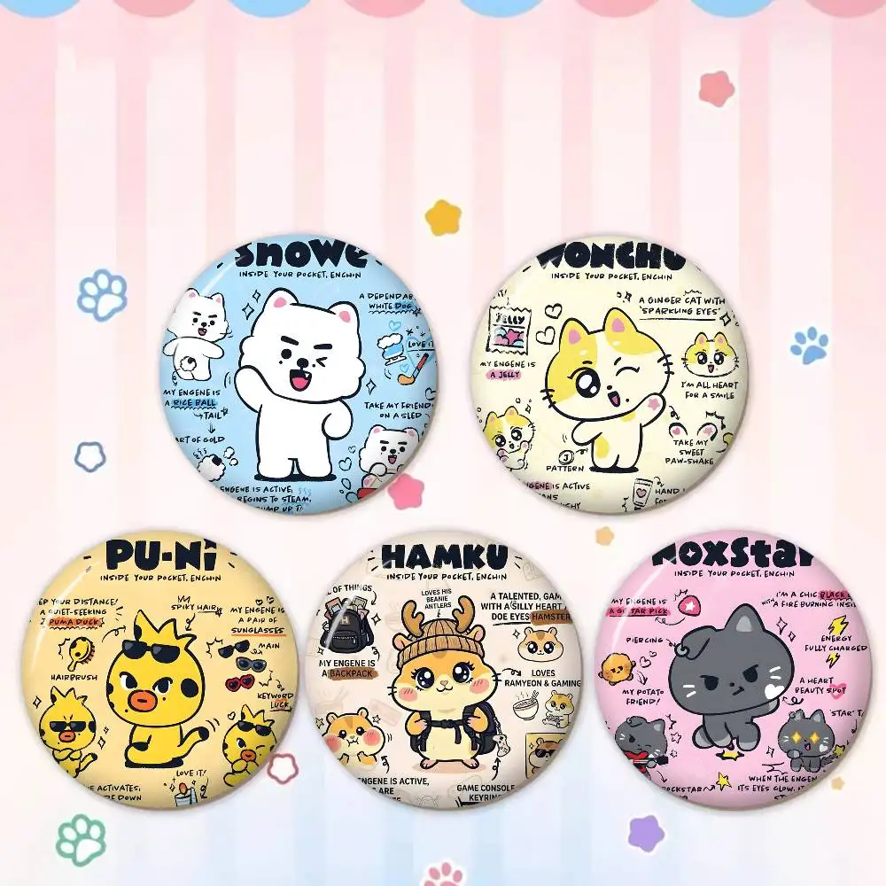 Korea E-Enhypenes Customizable Soft Button Pin For Women Creative Jewelry Funny Badge Cartoon Lover Hat
