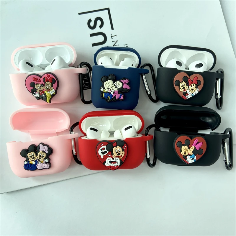 Cute Mickey Minnie Couple Earphone Protective Case For Apple AirPods 1 2 3 Generation Airpods Pro/Pro2 Bluetooth Headphone Case