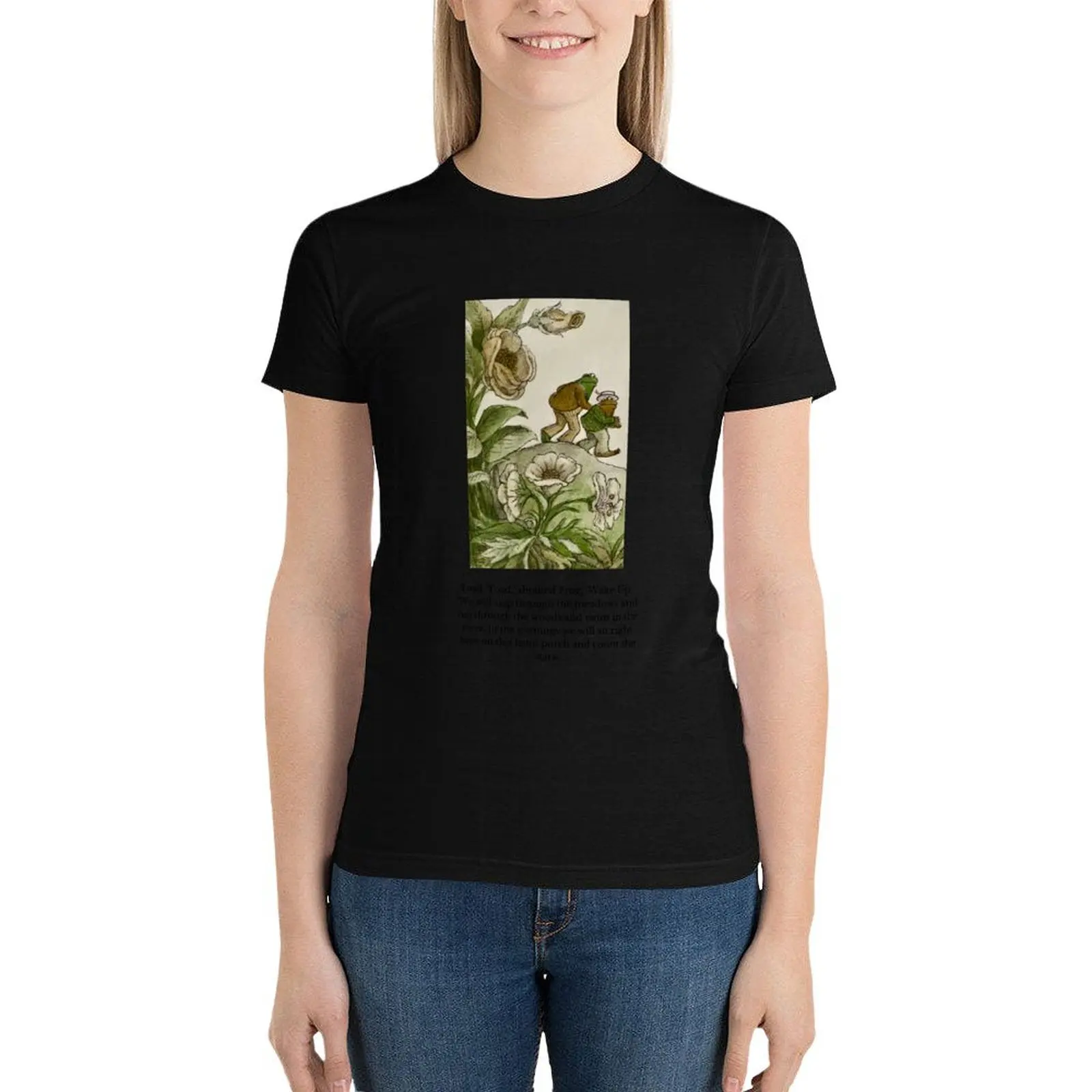 

Frog + Toad quote T-Shirt animal print shirt for girls cute clothes summer blouses woman 2024