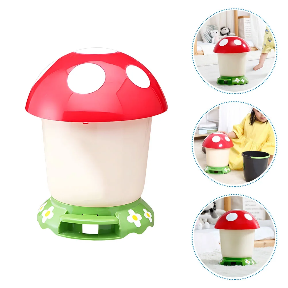 

Mushroom Trash Can Wastebasket Bin Automatic Rubbish Outdoor Home Garbage Floor Modeling Child