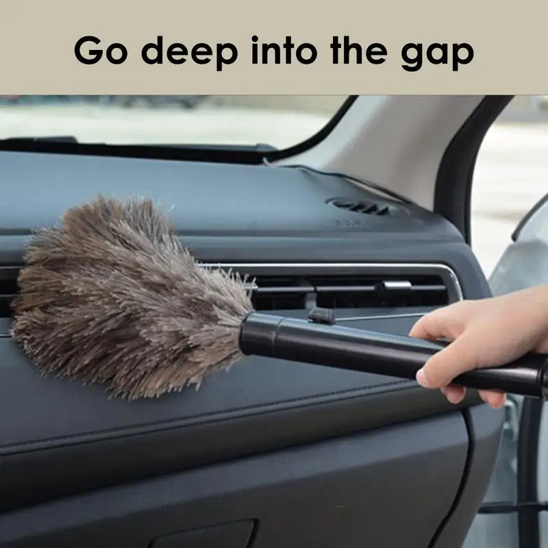 Ostrich Feather Duster Portable Retractable Feather Duster Efficient Telescopic Cleaning Duster For Home Car Office Hotel