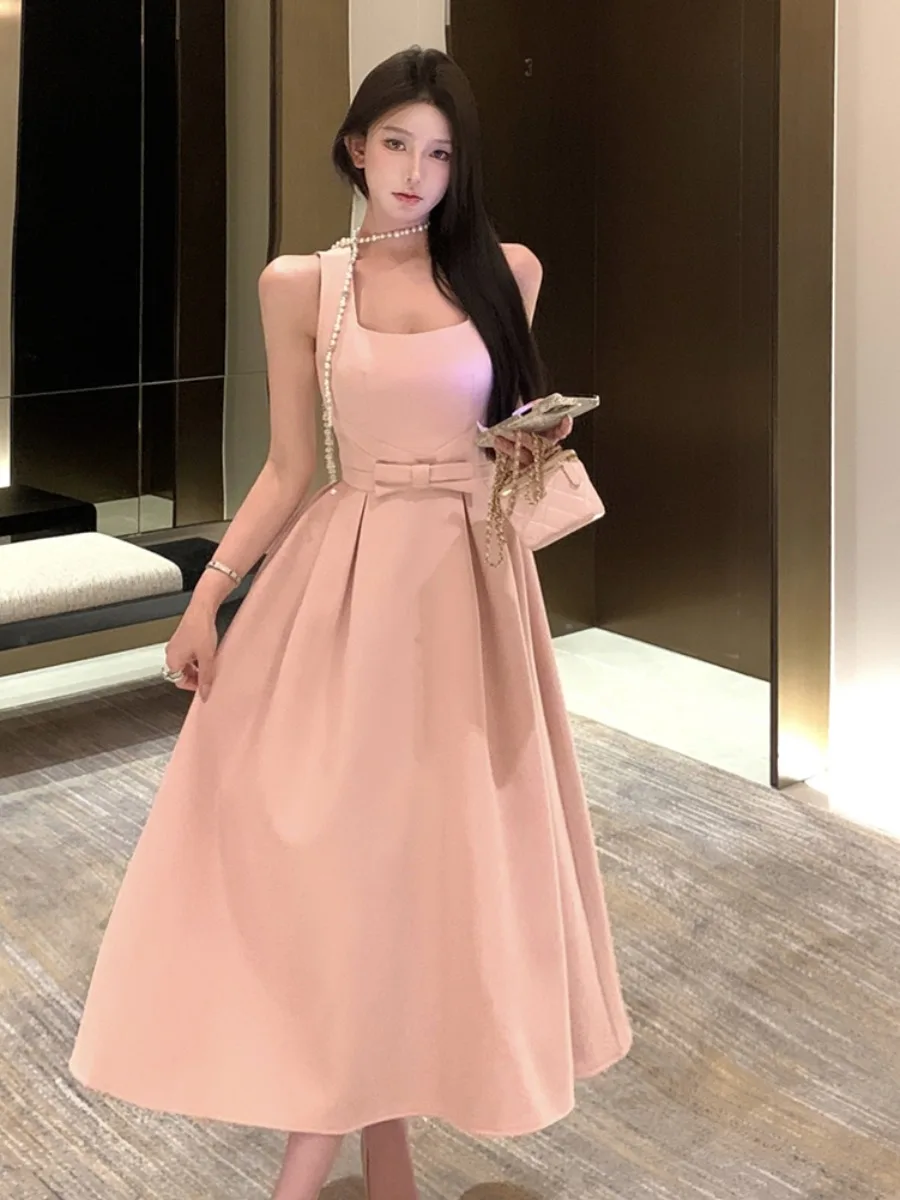 

Розовая длинная юбка Dr Ele для взрослых на день рождения или церемонию, легкая, роскошная, для подружек невесты, с высокой талией, для повседневной носки, из мягкой ткани