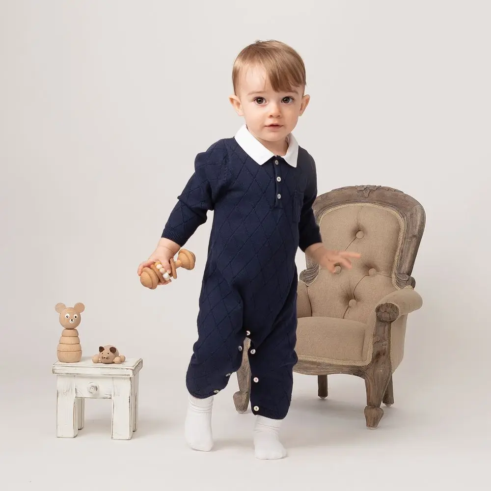 

Baby Boy Romper Clothes Autumn Knit Baby Romper Jumpsuit Newborn Cotton Gentleman Infant Boys Jumpsuit Playsuit Toddler Rompers