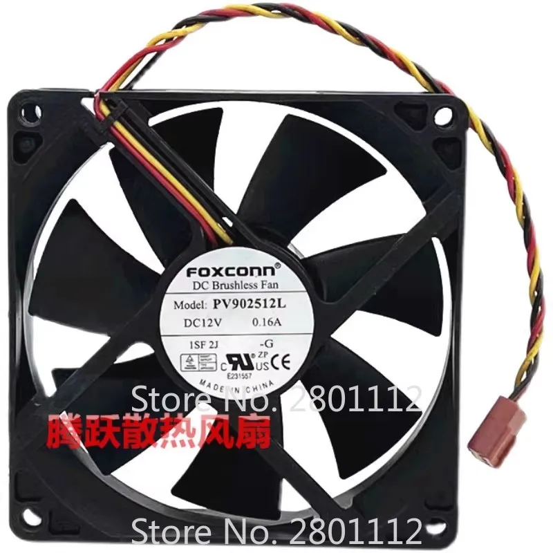 Cooling Fan FOXCONN PV902512L  9CM Cooling Fan 12V 0.16A 9225 Cooling Fan 9025 90 * 90 * 25mm