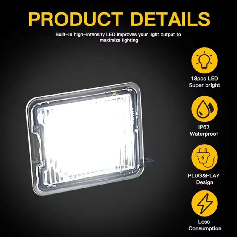 2Pcs CANbus Error Free LED Rear Number Plate Light For Ford SMax CMax Kuga Escape Monde 4 Focus 3 Grand 2 Accessories