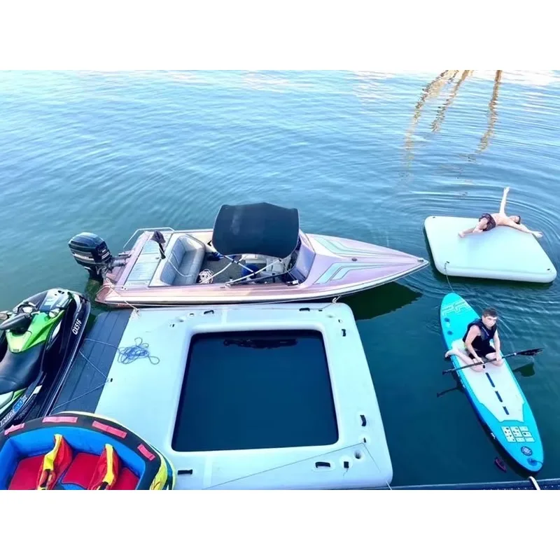 عالية الجودة OEM المحمولة حوض رشاقته العائمة منصة قطرة غرزة النسيج نفخ بركة البحر مع صافي