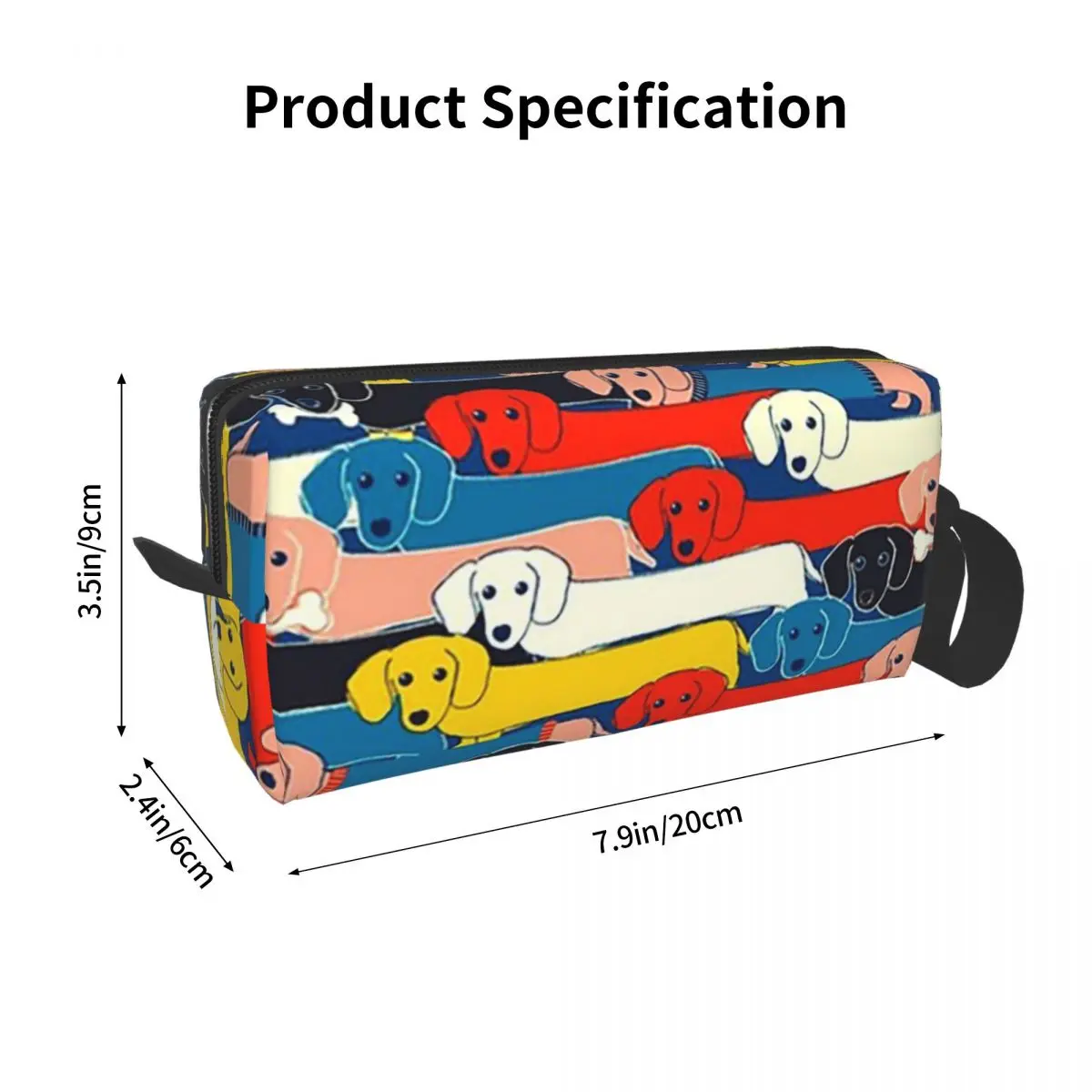 컬러 귀여운 개 패턴 메이크업 가방, 화장품 정리함 보관 Dopp 키트, 세면 용품 화장품 가방, 여성 뷰티 여행 필통