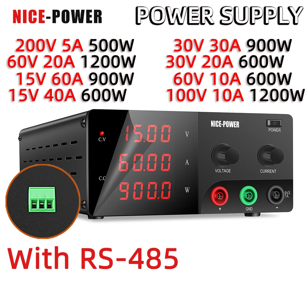 With RS485 USB 120V 10A Adjustable DC Power Supply 450W-1200W Lab Switch Laboratory Voltage Regulated Bench Power Supplies