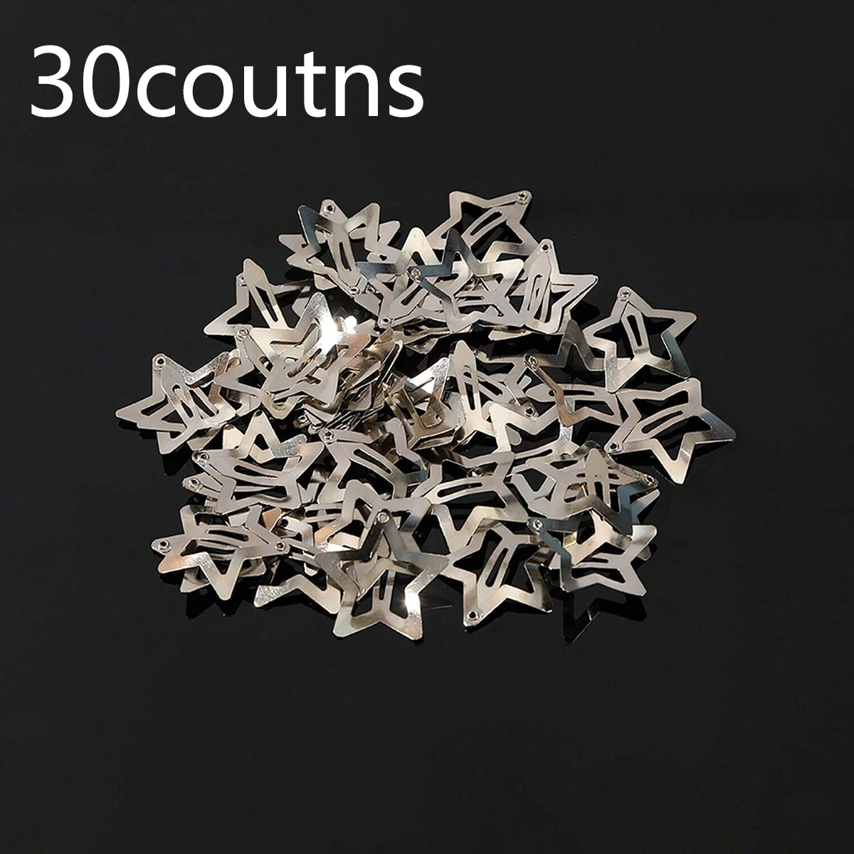 30 Piezas de Pinzas para el Cabello con Forma de Estrella Metálica, Pinzas para Flequillo de Niña, Estilo Dulce y Moderno, Pinzas Laterales con Estrella Plateada, Accesorios para el Cabello de Alta Gama, Decoraciones para el Cabello