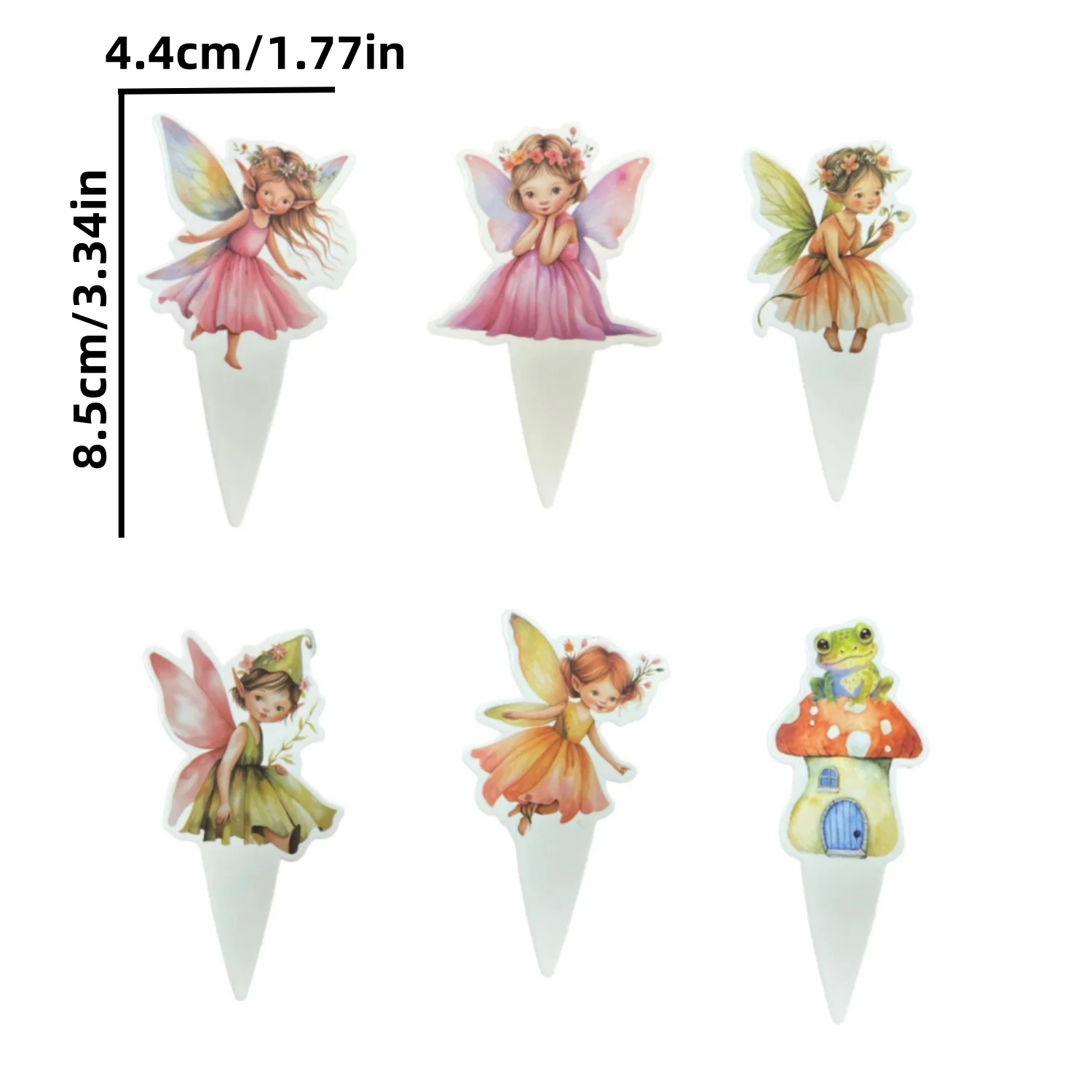 24pcs Fairy Cupcake Top Birthday Party Cake Top Fairy Theme Party Decoration Wings Angel Fairy Cupcake Top Mushroom House Frog Cake Decor