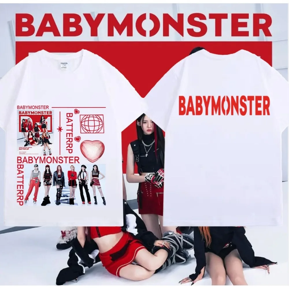 Women T-shirts Babymonster Tshirt Women's Cotton Crew Neck Printed T-Shirt Bias Ahyeon Asa Rami Rora Ruka Rami Pharita Chiquita