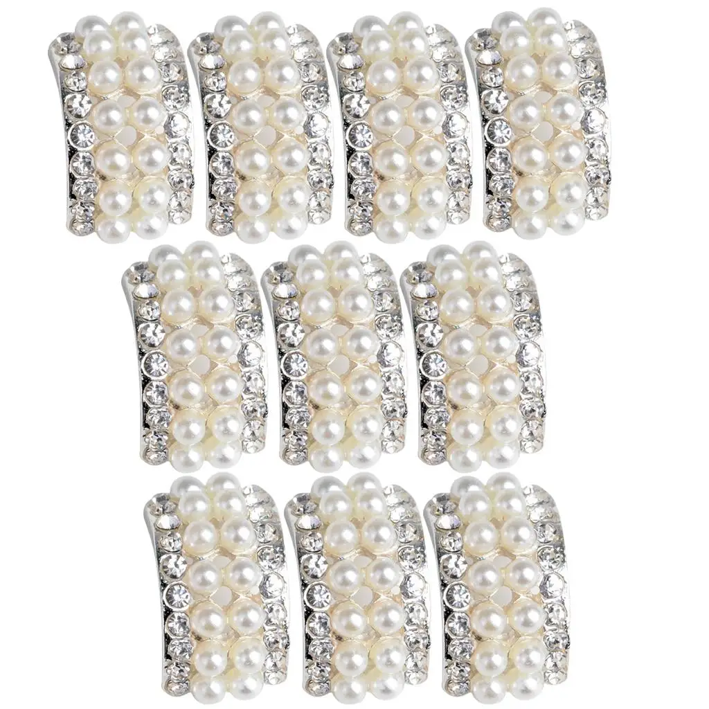 10pcs Flatback Crystal Pearl Embellishment for DIY Headband Hair Accessories