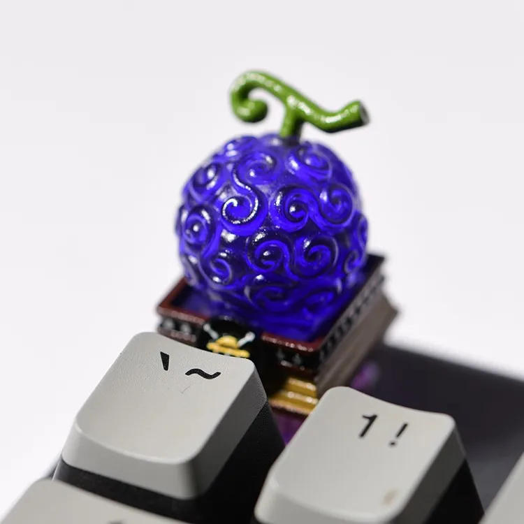 One Piece Devil Fruit Mechanical Keyboard Cross Shaft Customized Resin Transparent Keycaps collection decoration model gift