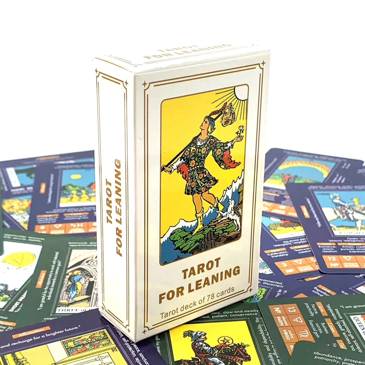 Hot-selling Tarot For Learning Cards Game 78 Tarot Cards English Version Divination Deck Board Game For Beginner & Pros