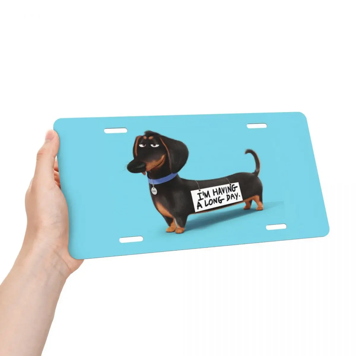 Dachshund Dog License Plate Cover Sausage Wiener Badger Decoration Vanity Tag Aluminum Metal License Plate Sign 6x12 Inch