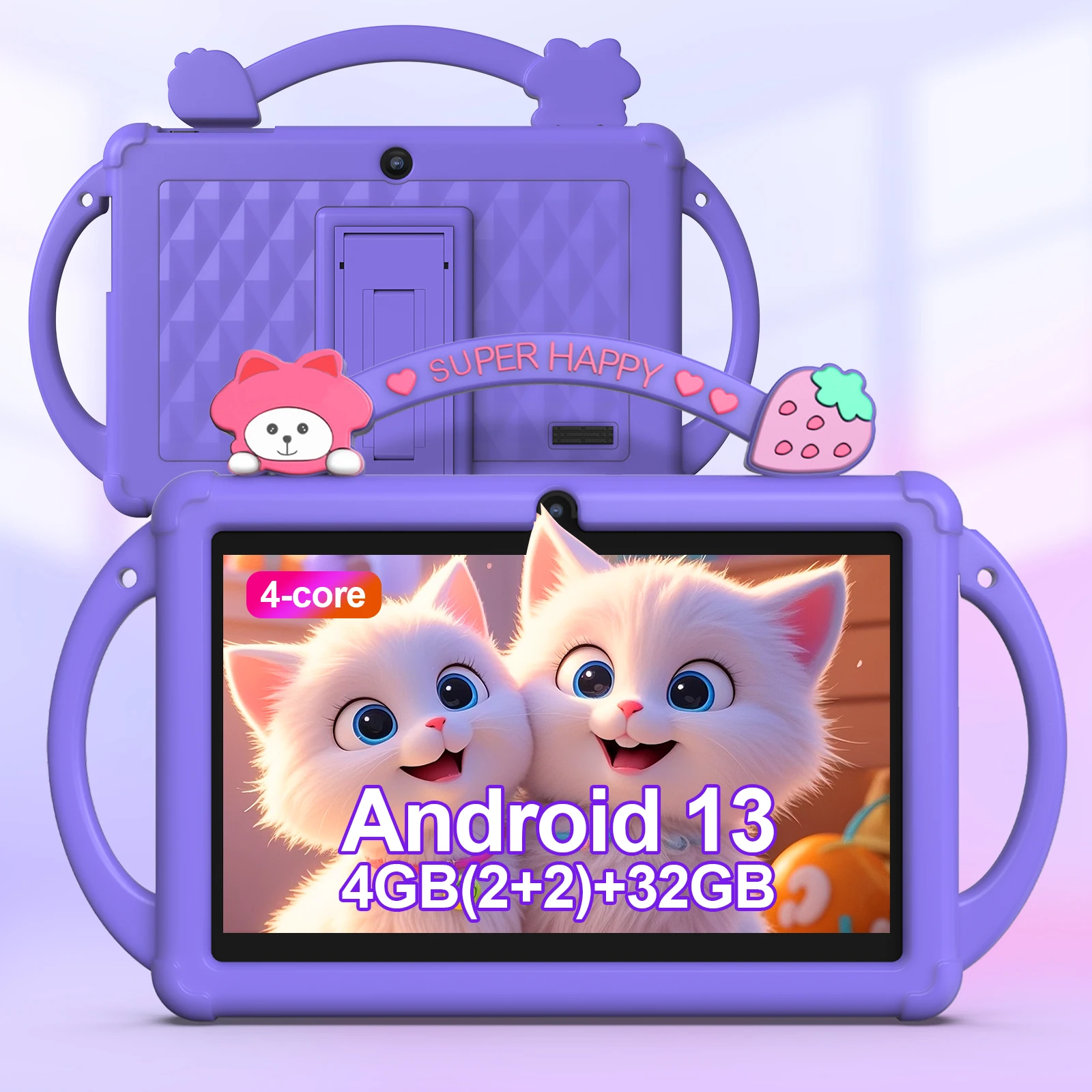 Tablet per bambini Android 13 da 7 pollici, tablet WiFi 5G, processore quad-core, 4 GB (espansione 2 g di memoria) RAM+32 GB ROM, con genitore