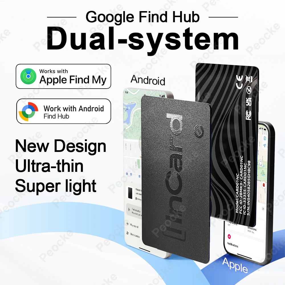 Wallet Anti-loss Card Location Tracking GPS Smart Tag for Android Key Luggage Finder With iPhone Find My App Bluetooth Device