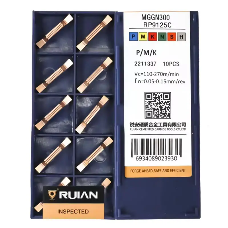 10pcs RUIAN Original MGMN MGGN 200 250 300 400 500 TM M GM RP9125C CNC Lathe Parting Tools Carbide Parting and Grooving Inserts