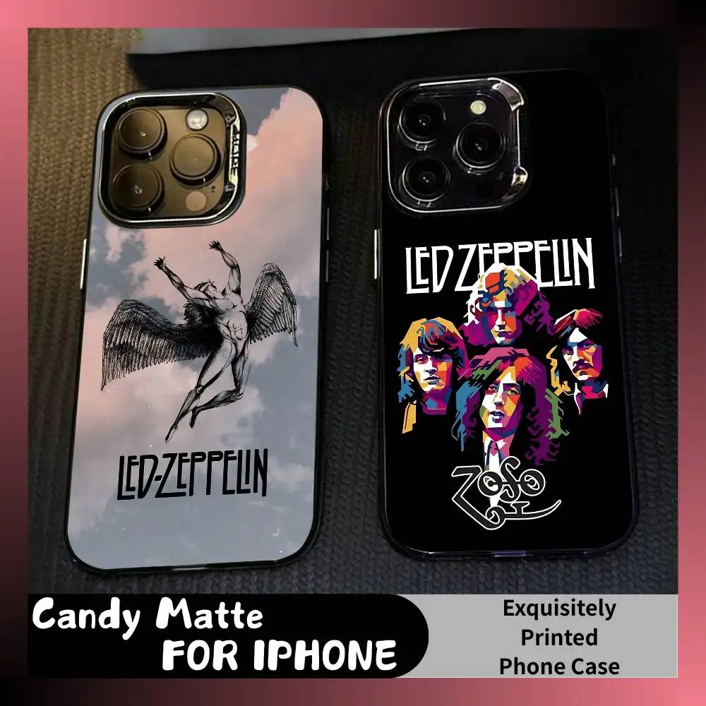 Чехол для телефона с мотивом метал-рок-группы L-Led Z-Zeppelin для iPhone 16 17 15 14 12 13 Pro Max, черный, матовый, ударопрочный.