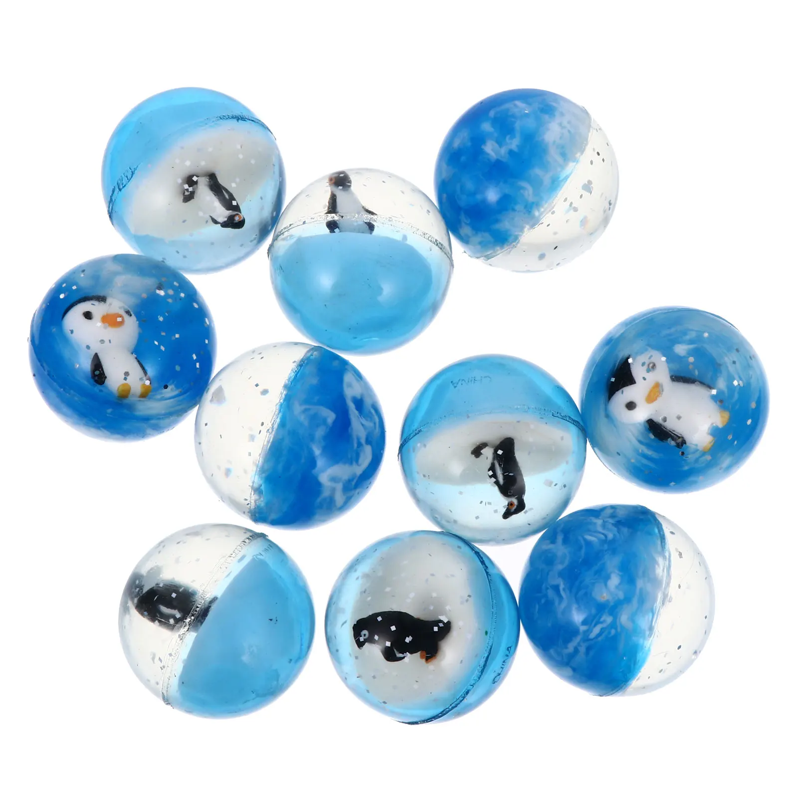 

10 Pcs Crystal Ball Toy Elastic Bouncy Balls for Kids Playing Fun Gift Synthetic Rubber Children Bounce Jumping Balls