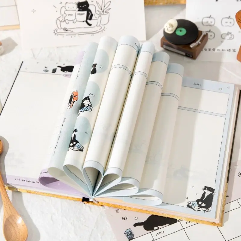 Cat Story Series Hardcover Edition Notebook with High Beauty, 200 Pages, Student Cute A5 Handbook/Notebook/Notepad