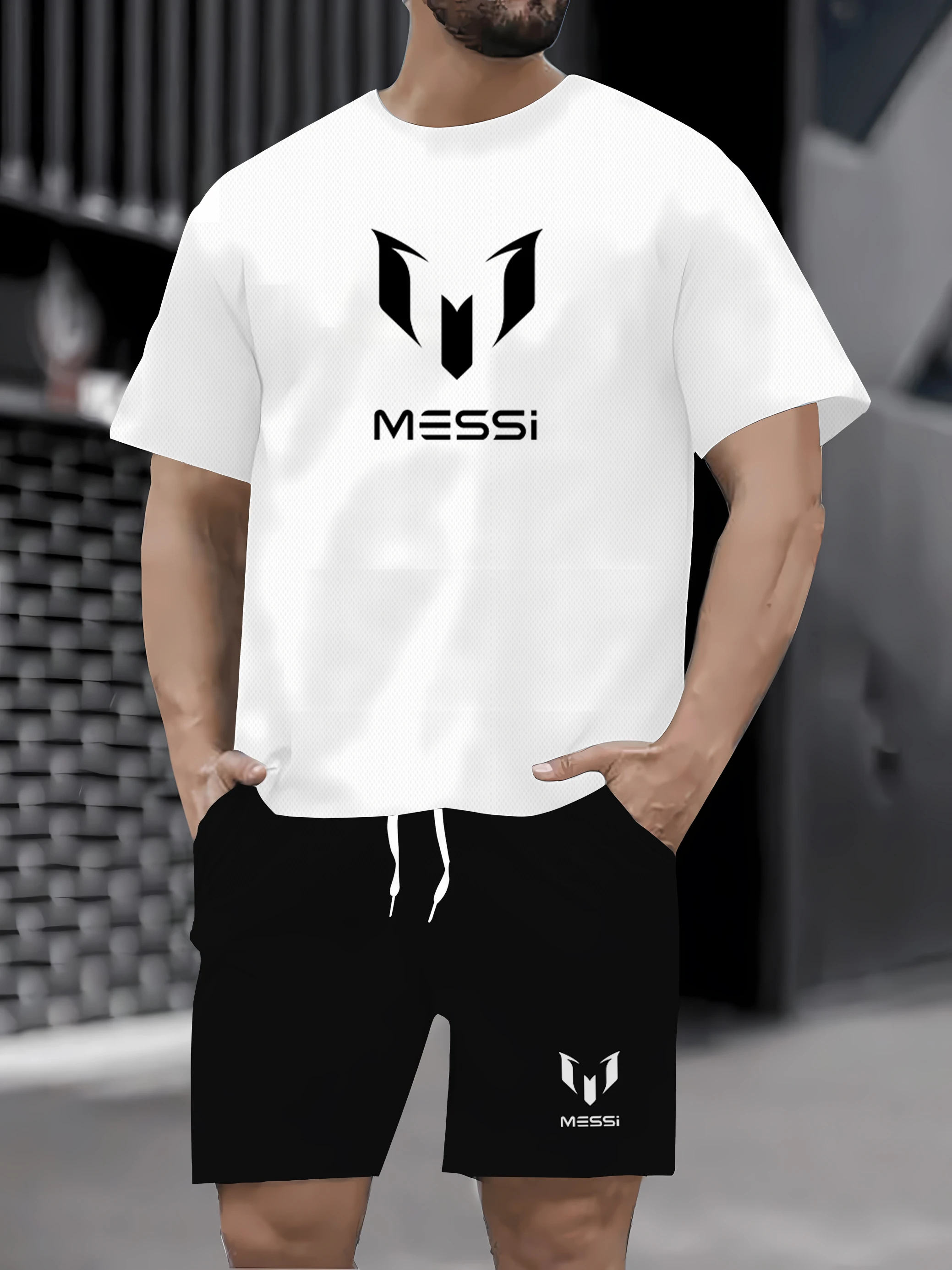 

2025 Summer Fashion Men's sportswear set, a two-piece T-shirt and shorts set