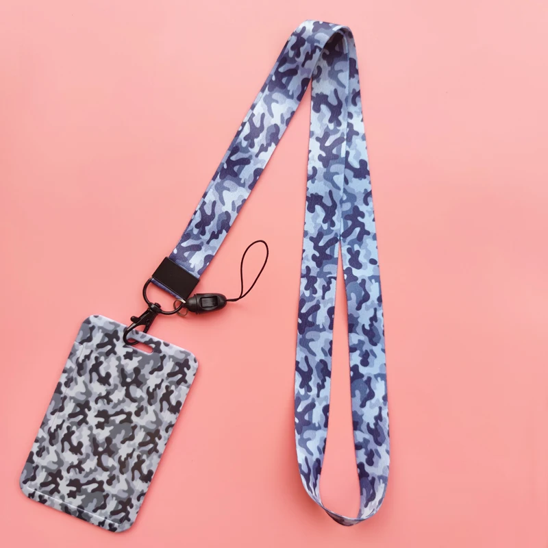 Mode männer Camouflage Karte Fall Lanyard ID Abzeichen Halter Bus Karte Abdeckung Tür Karte Kreditkarte Halter Neck Strap – Detail 8