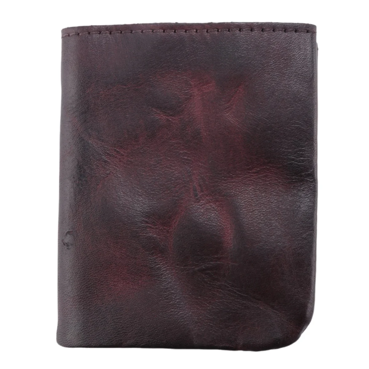 ABQR portefeuille anti-rides, porte-cartes vintage en cuir de vache fait à la main pour hommes, pinces à billets pliables en cuir, café