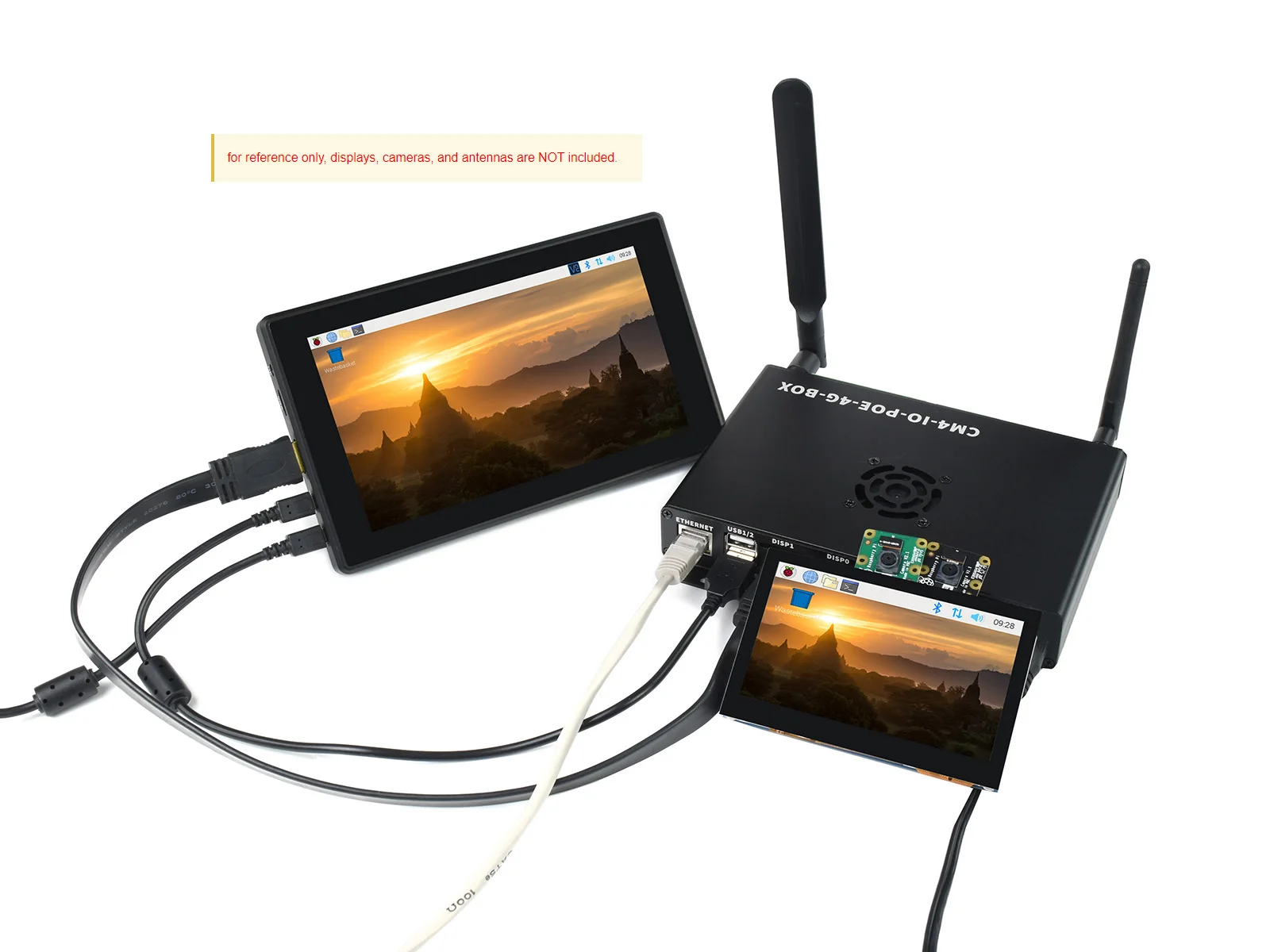 Picture 6: Waveshare CM4 Carrie Board Industrial IoT Mini-Computer Based on Raspberry Pi Compute Module 4, IO Board Case, PoE