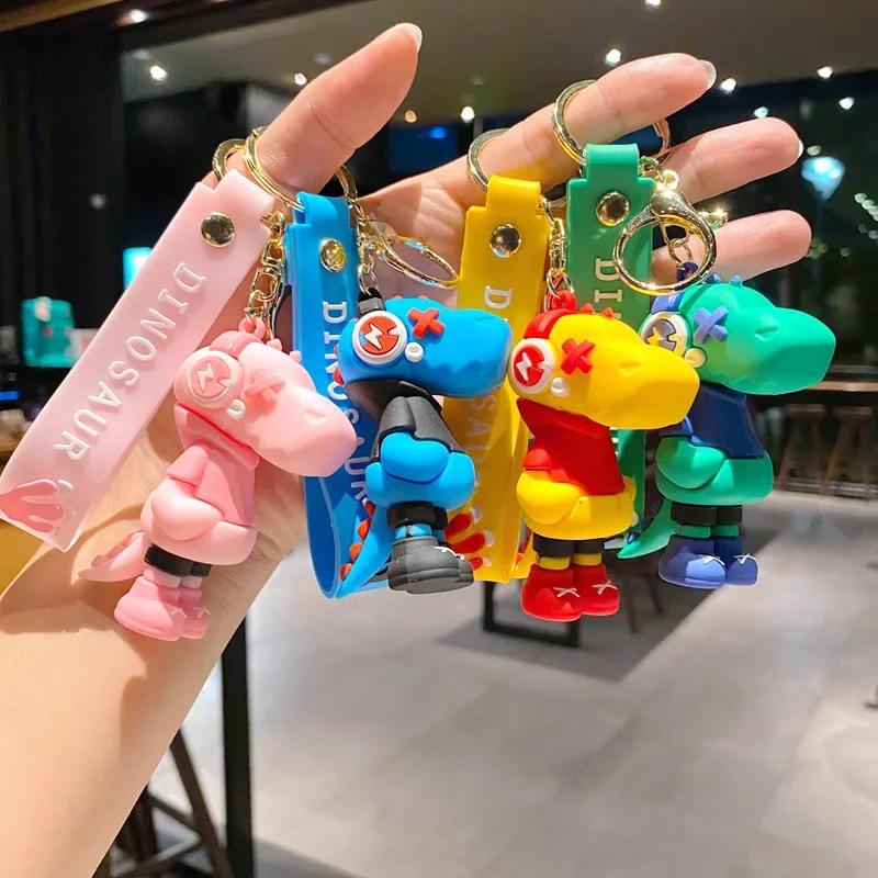 MINISO Cute Disney Dinosaur Buzz Lightyear Keychain Cartoon Keyring Hanging Couples Bag Pendant small Gift