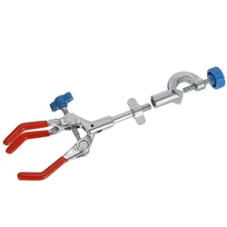 1pc Three Jaw Single Adjustable Reversible Clamp Multi Functional Stainless Steel Plastic Laboratory Support Clip Experiment