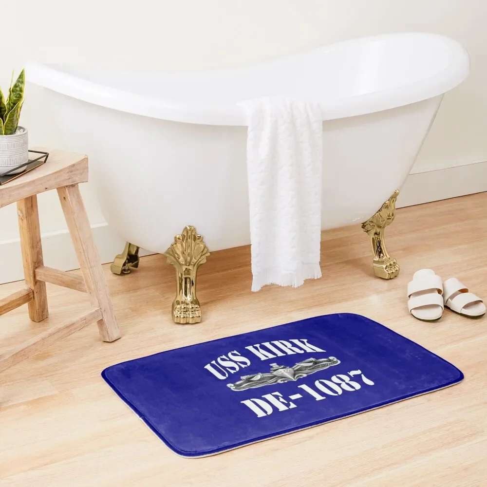 

USS KIRK (DE-1087) SHIP'S STORE Bath Mat Showers Front Door Hallway Carpet Bathroom Deco Mat