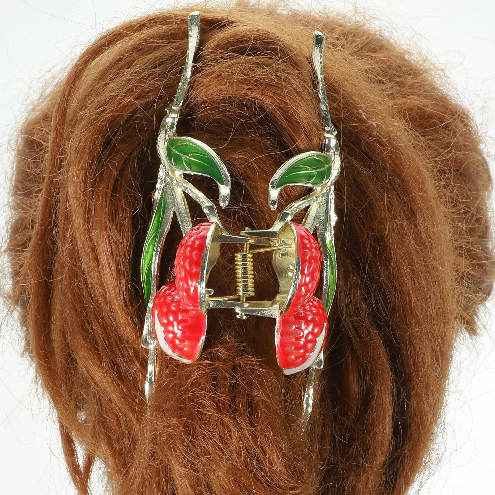 

Large Claw Clip Litchi Leaf Design Strong Hold Comfortable Premium Durable Material Thick Thin Hair Use Wedding Christmas Party