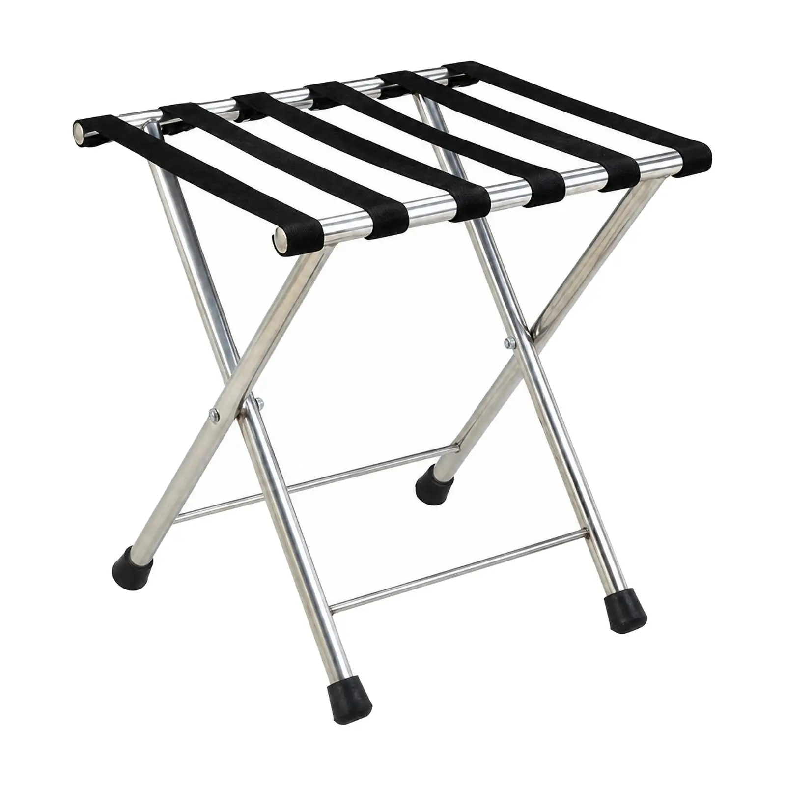 Space-Saving Stainless Steel Folding Luggage Rack Sturdy Luggage Rack with
