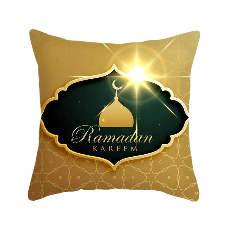 2025 Eid Mubarak Pillowcase Decor for Home Sofa Cushion Cover Islamic Ramadan Kareem Decoration Mosque Muslim Pillow Cover Gifts