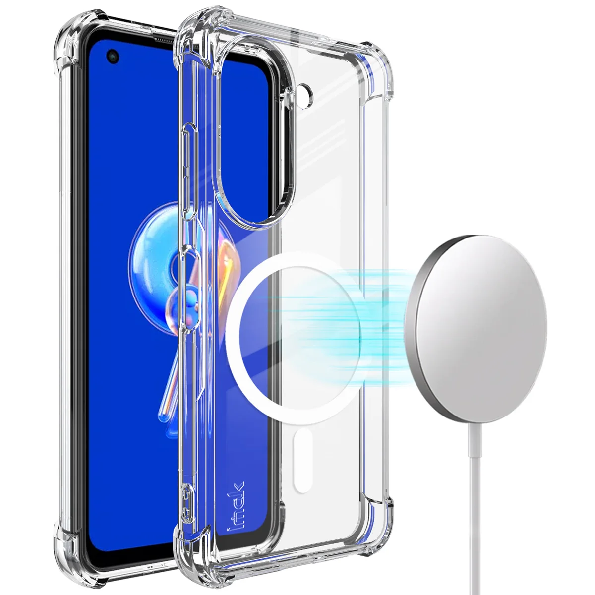 Capa Magnética Resistente a Choques IMAK para Asus Zenfone 9 10 5G Capa de TPU com Airbag Macio