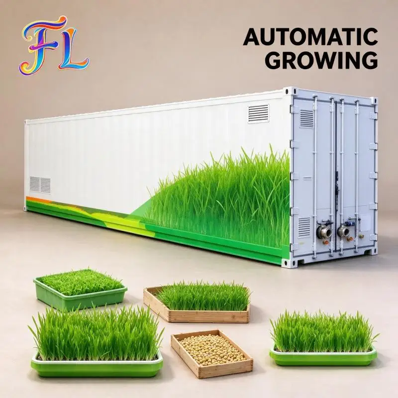 Small Hydroponic Fodder Green Grass Vegetable Growing Industry Seed Sprout Container Machine Price for Animal