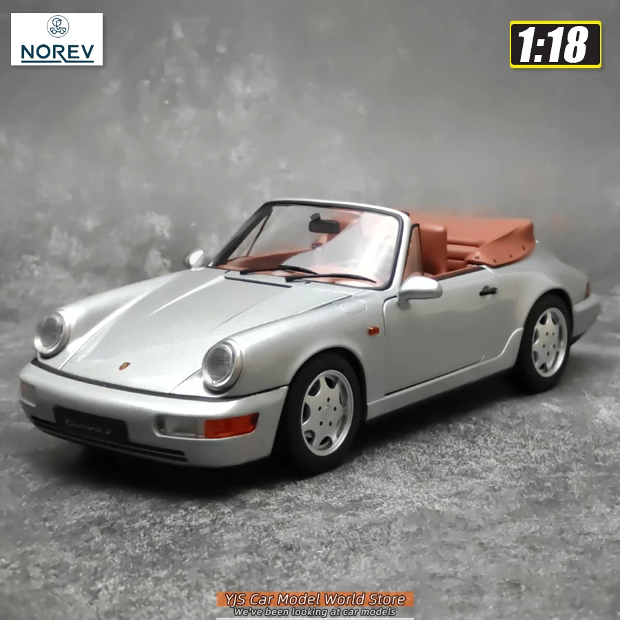 

NOREV Diecast model 1:18 Porsche 964 911 Carrera 2 1990 Convertible Car model Holiday gift collection