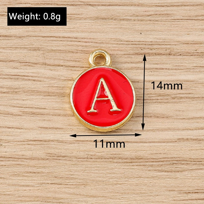 10 Stück 11x14mm Niedliche Emaille-Buchstabenanhänger A-Z für Schmuckherstellung, Ohrringe, Anhänger, Halsketten, DIY-Bastelbedarf – Detail 1
