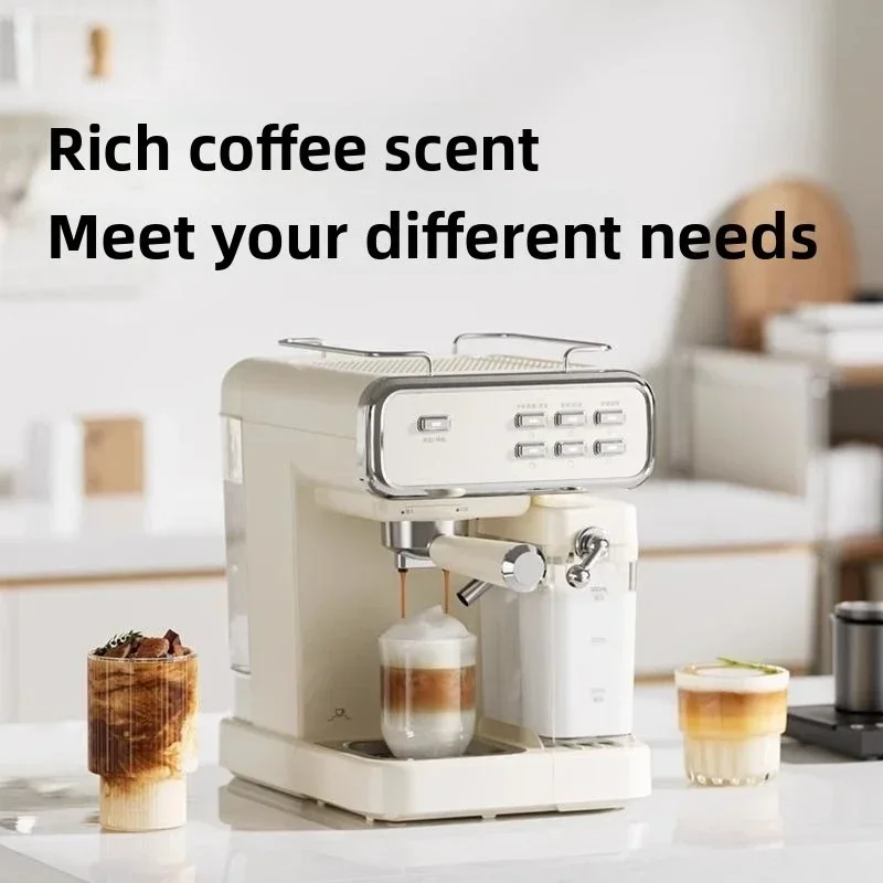 Household small coffee machine, semi-automatic pull flower