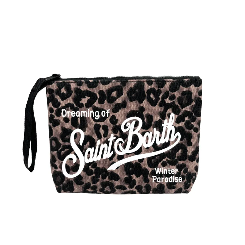 SAINT BARTH autumn and winter new handbag women\'s Clutch Bag leopard print canvas diving handbag