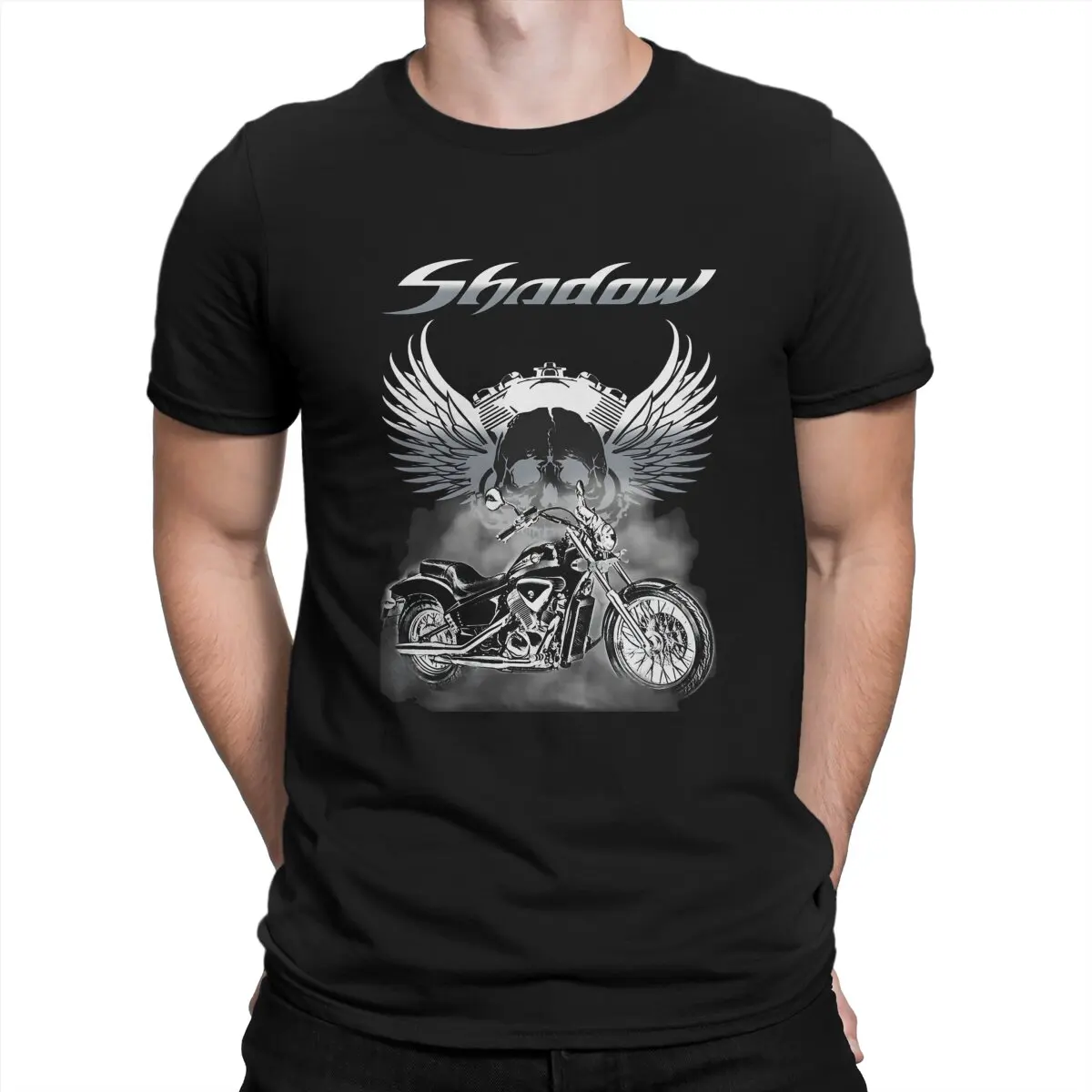 Shadow Classic Rider Men's T Shirt H-Hondda Amazing Tee Shirt Short Sleeve Round Collar T-Shirt Pure Cotton Graphic Printed