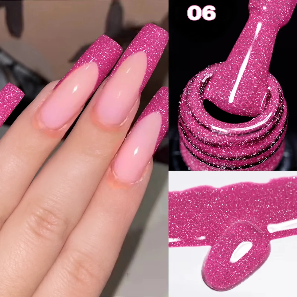 Esmalte em Gel de Qualidade Profissional Heimat Frisch, Esmalte em Gel com Strass Arco-Íris, Removível Sem Danificar as Unhas