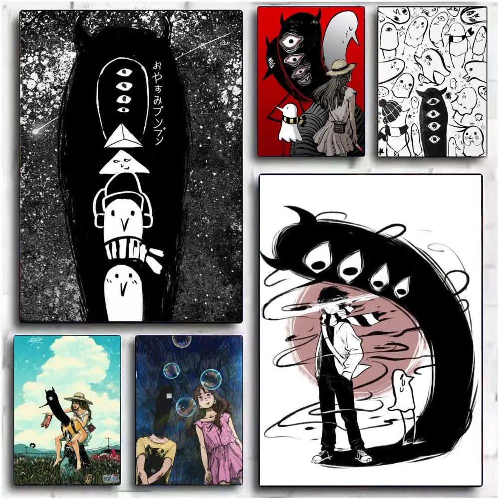 

Anime G-Goodnight P-Punpun Painting Calligraphy Frameless Canvas Wall Art Perfect for Kitchen Bathroom Home Decor