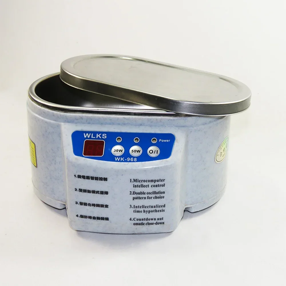 WK-968 pulitore ad ultrasuoni Sonicator Bath 40Khz Degas per orologi lenti a contatto occhiali dentiera denti 30/50W rasoio elettrico per trucco