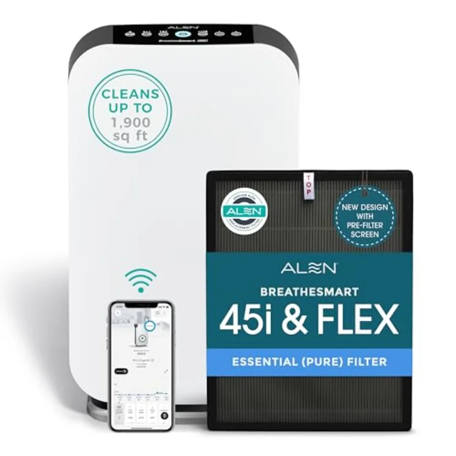 

Air Purifier for Large Rooms up to 1900 Sq. Ft., White HEPA Pure Filter, Ideal for Bedrooms Home Offices, Captures Dust, Pet Da