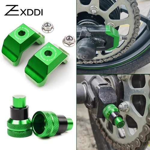 Para Kawasaki ZX4R ZX-4R ZX4RR ZX-4RR 2024 23 ajustador de cadena de rueda trasera de motocicleta tapa de extremo basculante ajustador de extremo tornillo de cubierta embellecedora